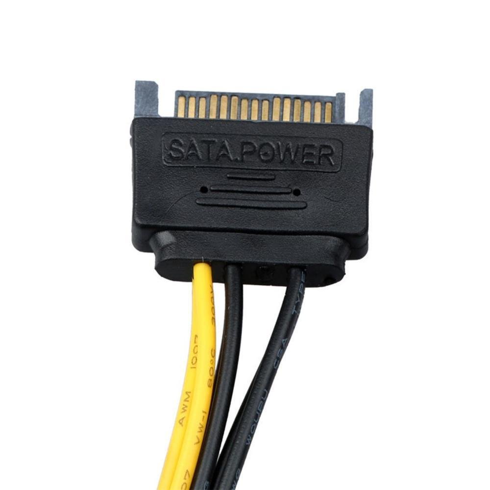 Imagem 3 de 5 do produto Cabo Adaptador Energia/Alimentação SATA Macho, Para Pci-e Pci Express, 6 Pinos