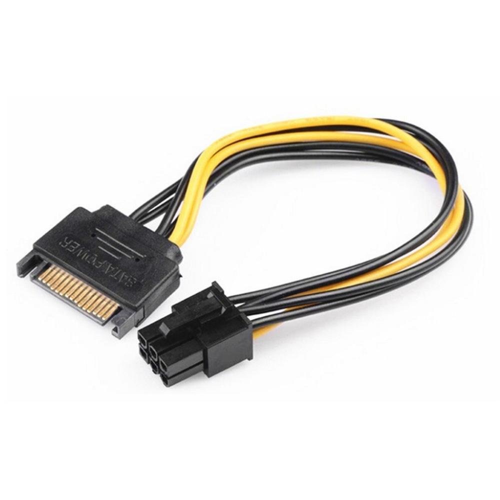 Imagem 5 de 5 do produto Cabo Adaptador Energia/Alimentação SATA Macho, Para Pci-e Pci Express, 6 Pinos