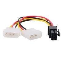 Câble Adaptateur HP 6-pin PCI Express Vers 2x Molex Mâle - Réf. 516420-0010-000 - Neuf
