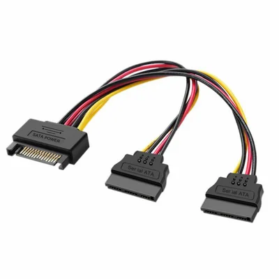 Cabo Adaptador Energia/Alimentação SATA, Para Dual SATA, 15 Pinos, Divisor Y