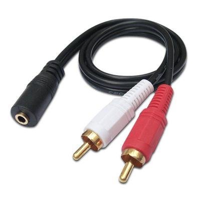Cabo Fio P2 Fêmea 3,5mm Para Rca Áudio Som Estéreo 40cm,preto