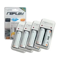 Carregador De Pilhas, Com 2 Pilhas Aa 2500mah Aa/aaa, Bateria Kit 4 Replay,unicoba
