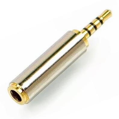 Adaptador Chroma Tech P2 Fêmea 3,5mm, Para P1 Macho 2,5mm, Plug Conector Conversor - Dourado