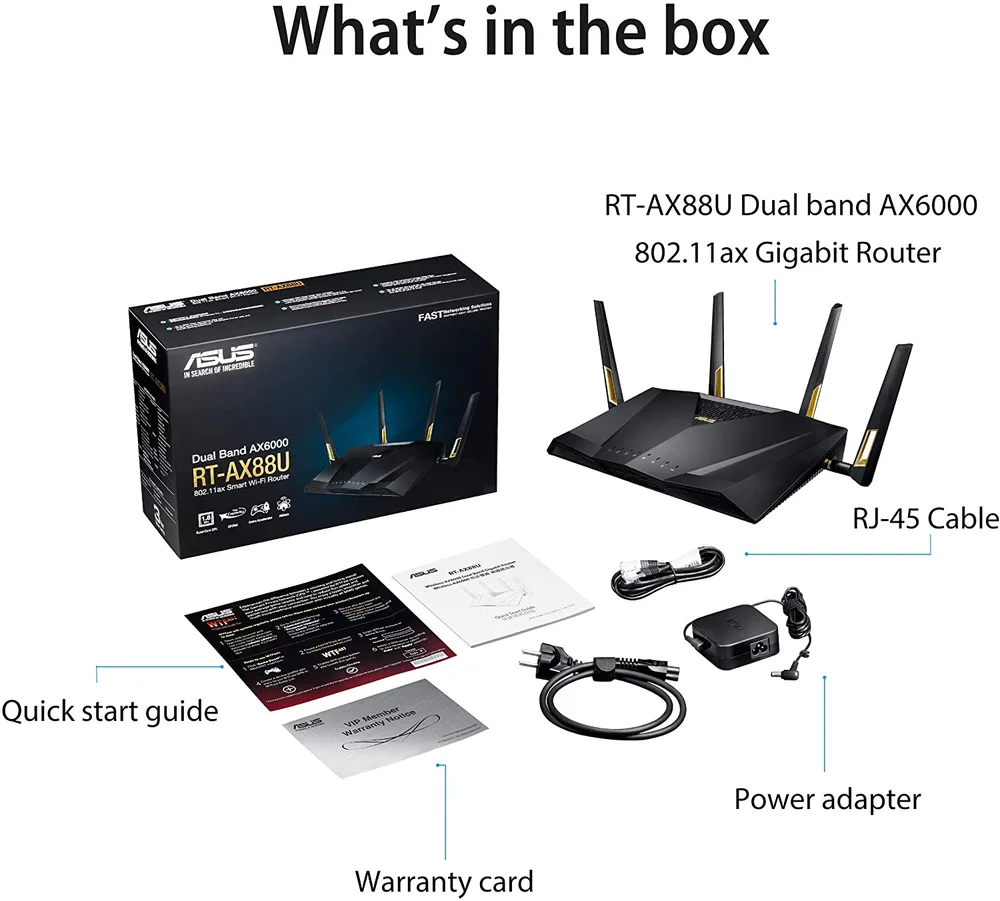 Roteador Asus Gamer WiFi 6 Ax6000 RtAx88u KaBuM