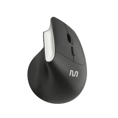 Mouse Sem Fio Vertical Clique Silencioso, 1600dpi, Preto, Multi - MO384