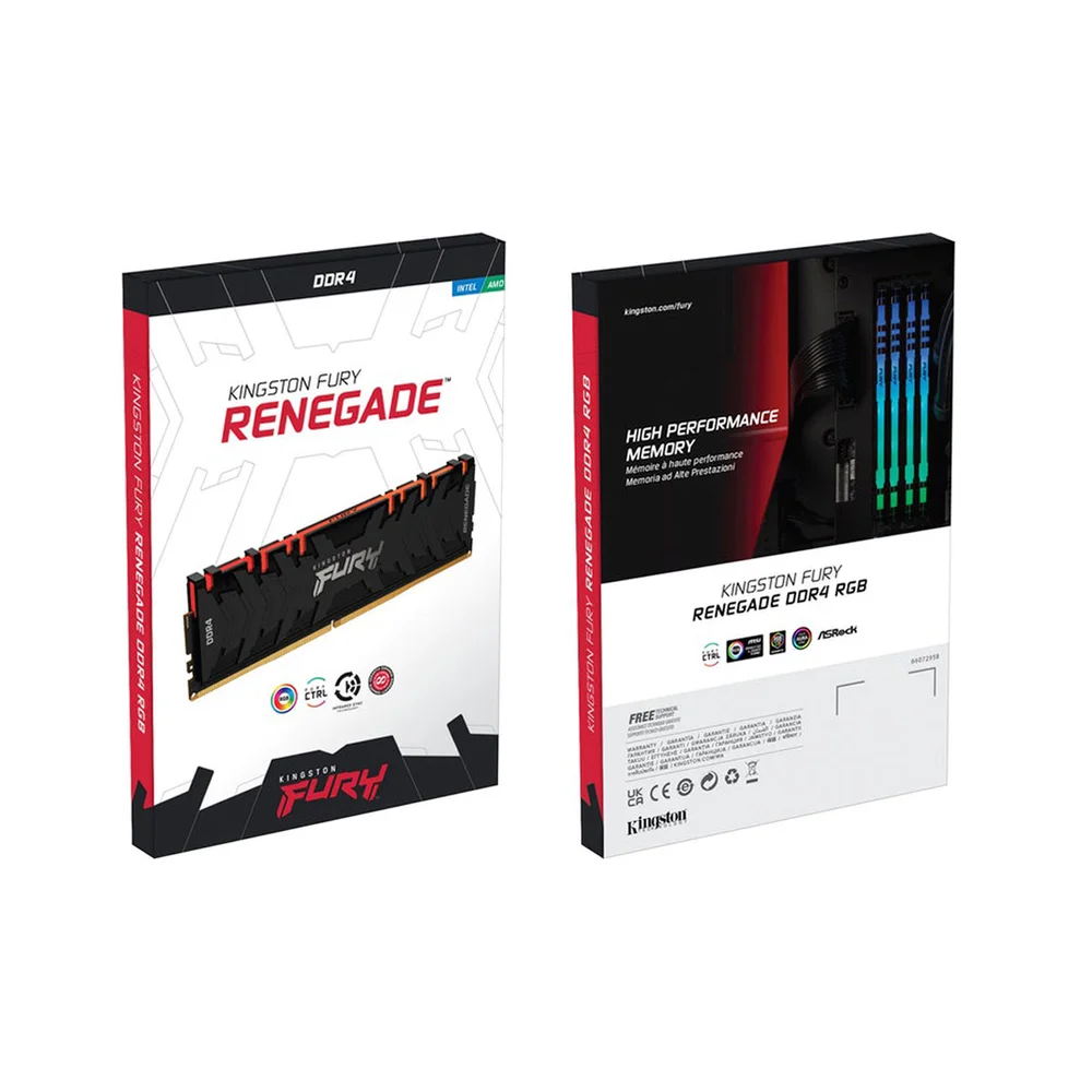 Imagem 4 de 5 do produto Memória Gamer Kingston Fury Renegade, 8GB, DDR4, 3200mhz, Cl16, RGB - KF432C16RBA/8