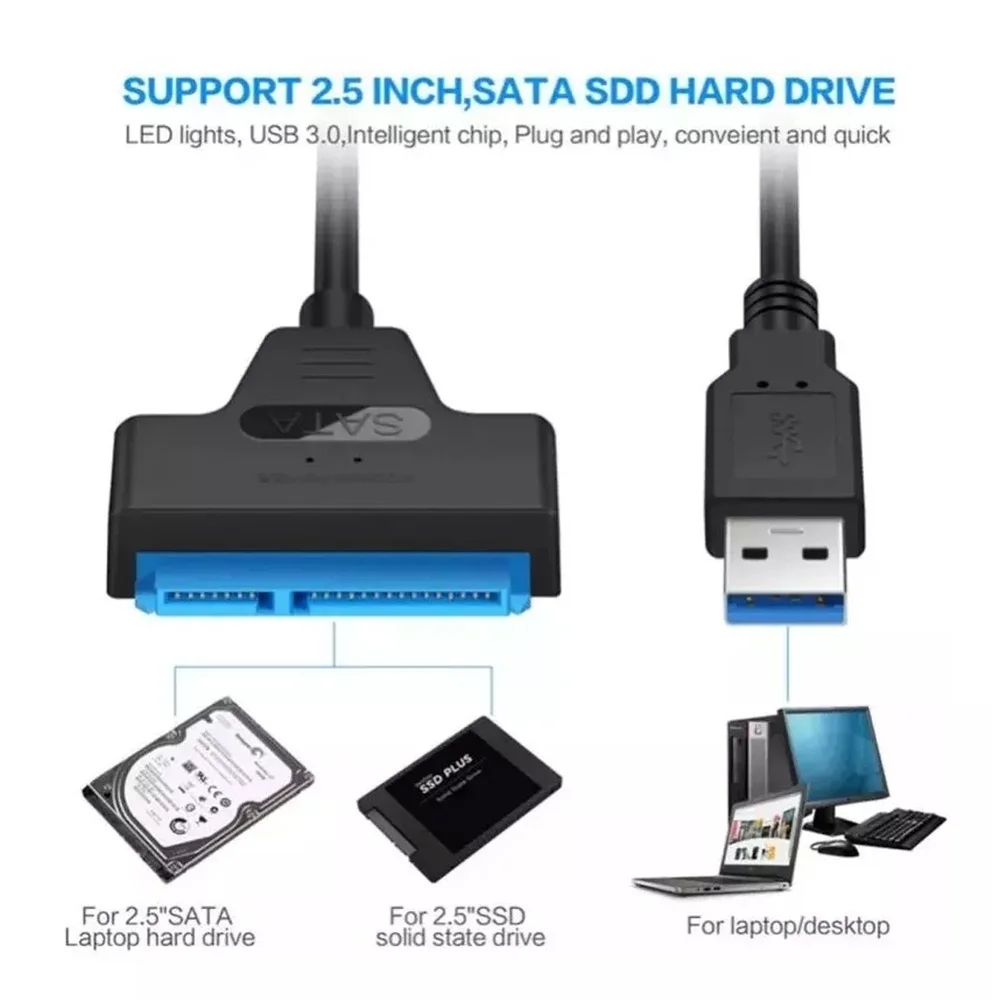 Imagem 2 de 4 do produto Cabo Adaptador Usb 3.0 Para Hd E SSD 2.5 - 29cm