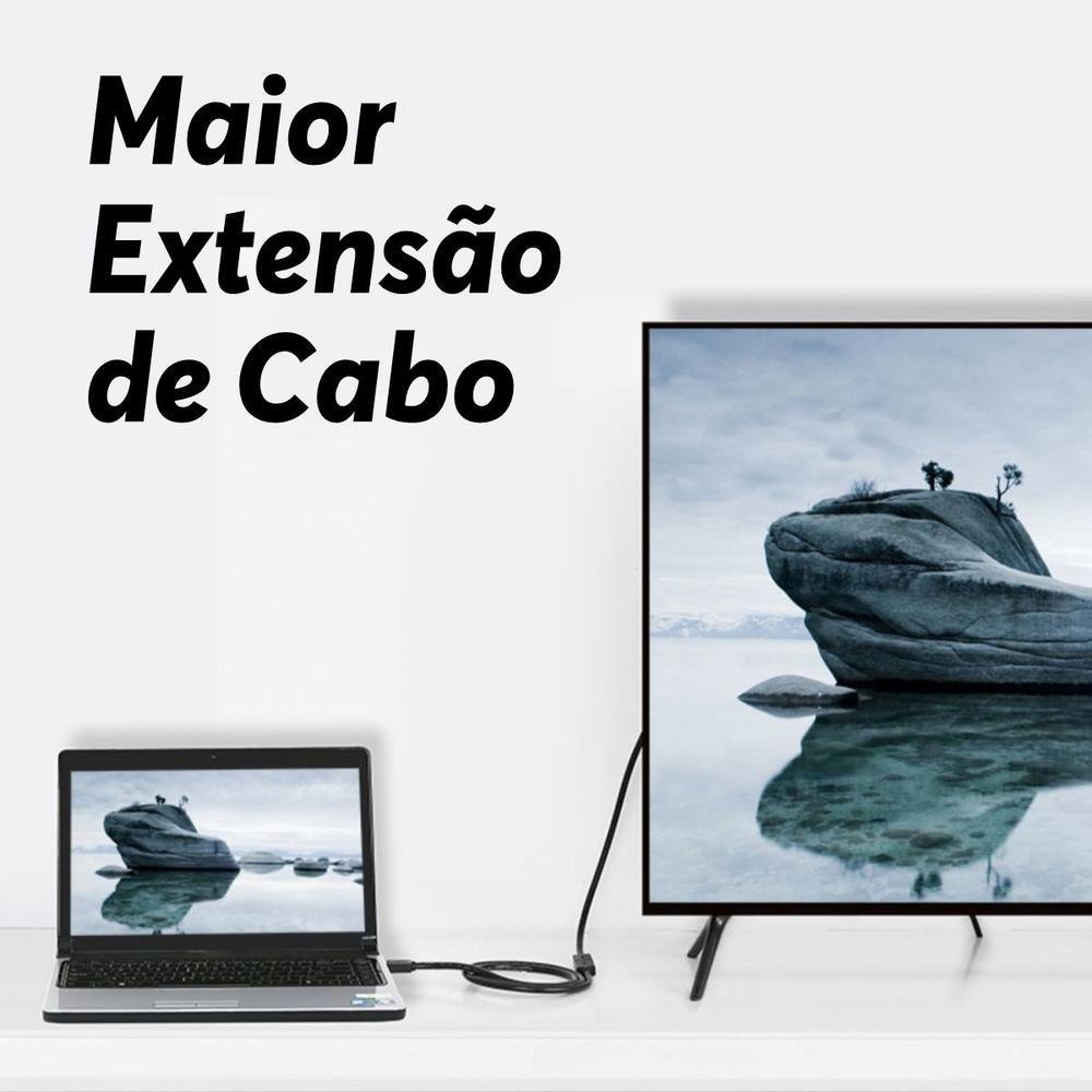 Imagem 3 de 5 do produto Cabo Fio Extensor HDMI Fêmea Macho, 1.5 Metros, 4k, 1080p, Prolongar Aumentar Ampliar Crescer - Preto