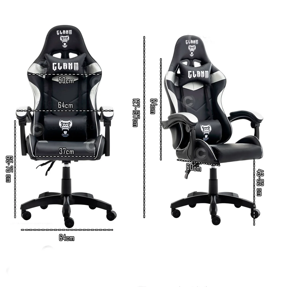 Cadeira Gamer  Clanm,Preta E Cinza Mount