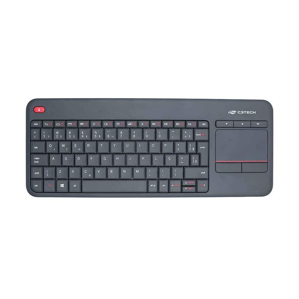 Teclado C3tech, Sem fio, C/ Touchpad, K-wt200bk