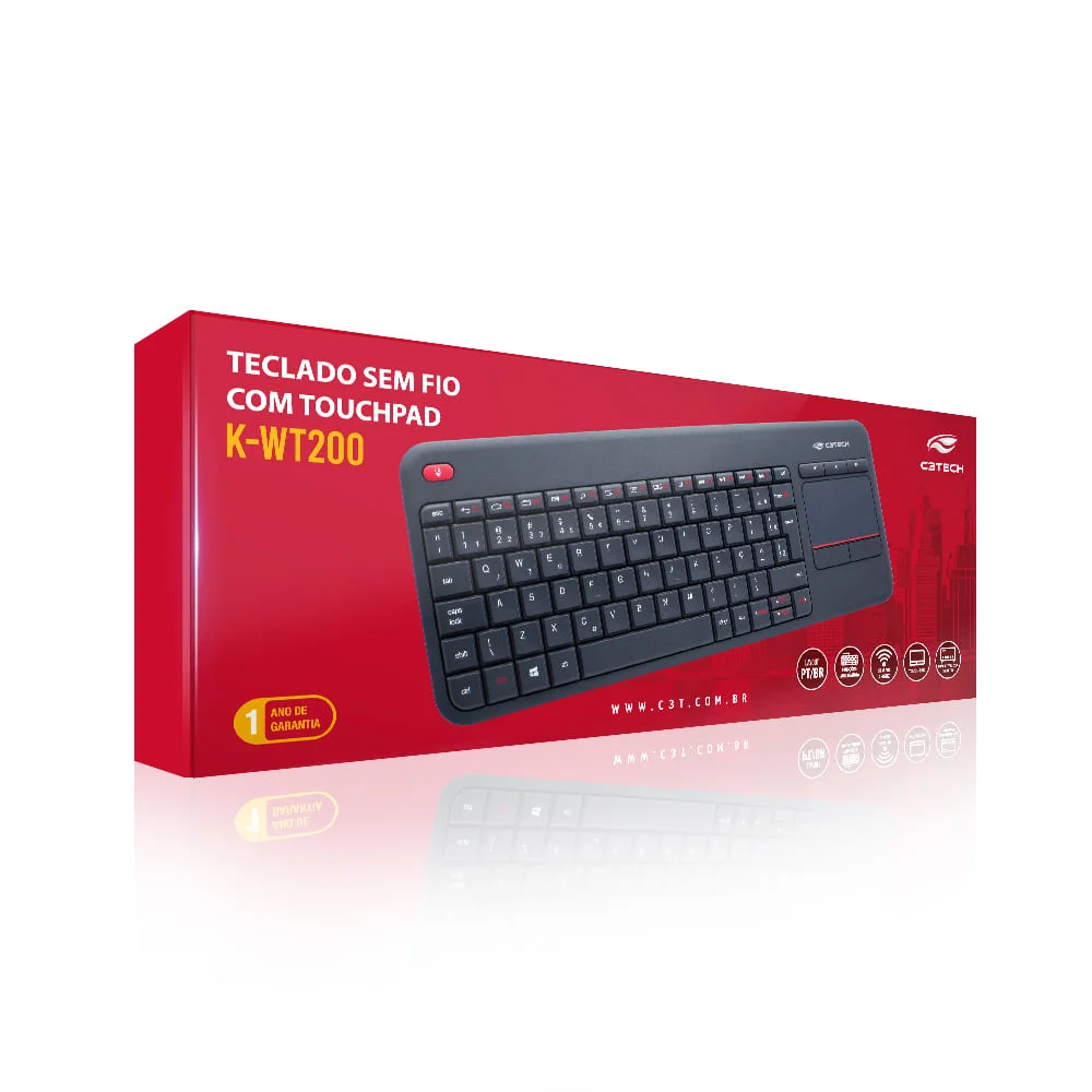 Imagem 5 de 5 do produto Teclado C3tech, Sem fio, C/ Touchpad, K-wt200bk