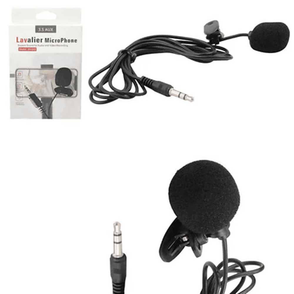 Imagem 2 de 3 do produto Microfone de Lapela Stereo com Entrada P2 Lavalier JH-043