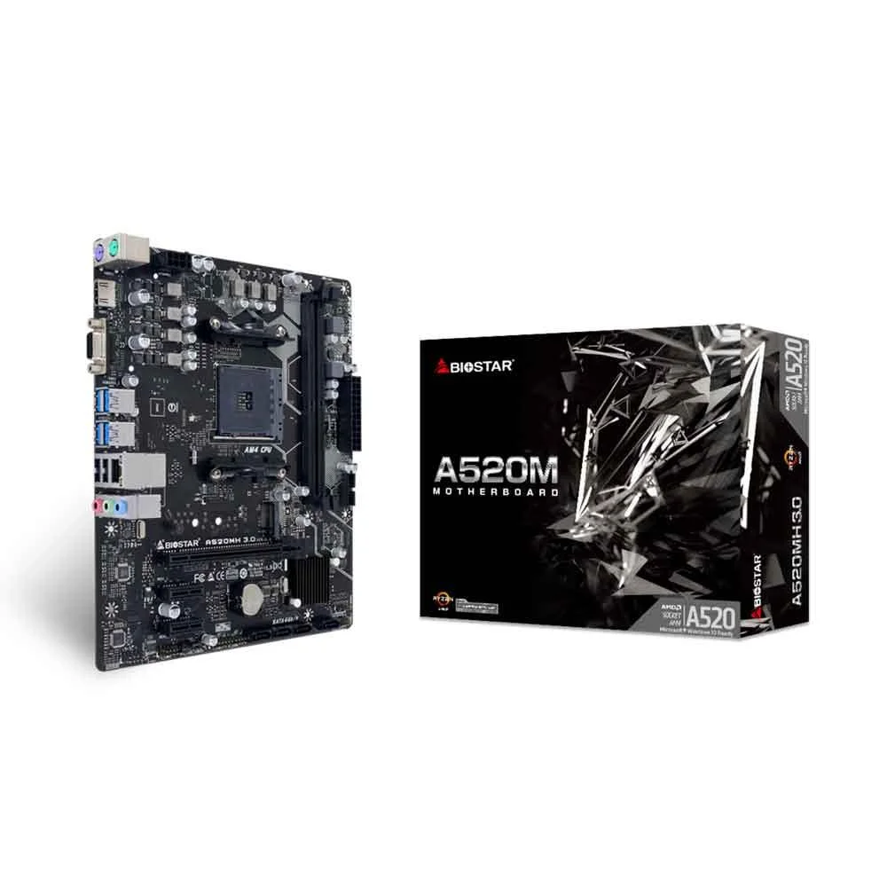 Placa-Mãe Biostar A520mh 3.0, AMD AM4, Micro ATX, DDR4 4