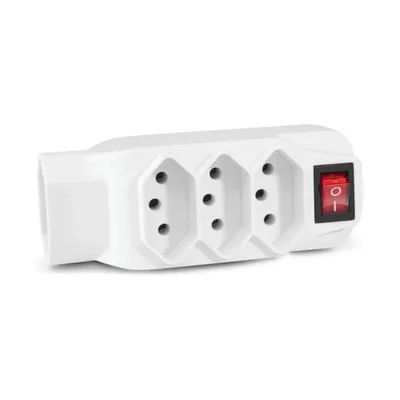 Adaptador L Com Interruptor,  4 Saídas, Bivolt