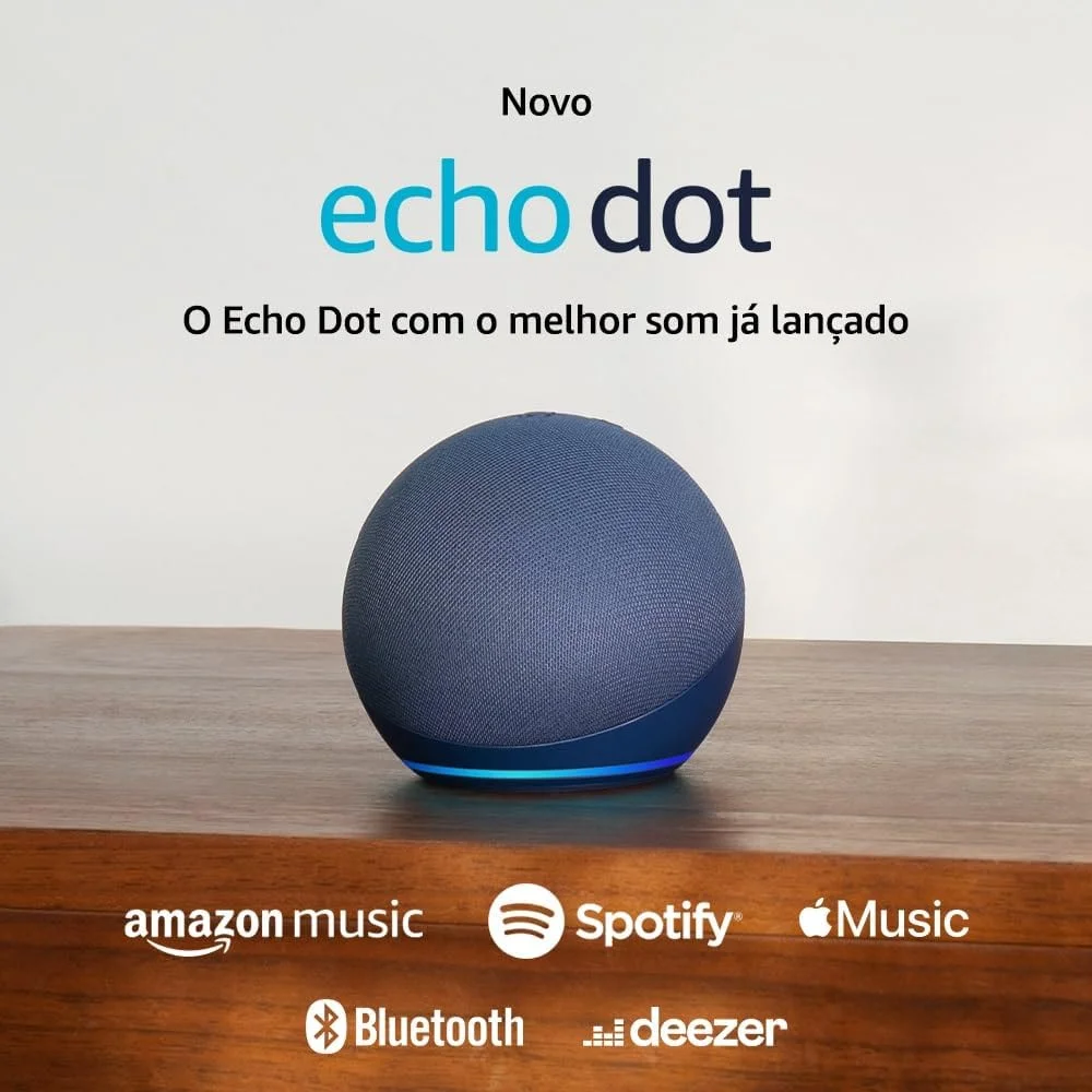 Smart Speaker Amazon Echo Dot 5ª Geração Com Alexa Azul Smart Speaker Amazon Echo Dot 5ª Geração Com Alexa Azul