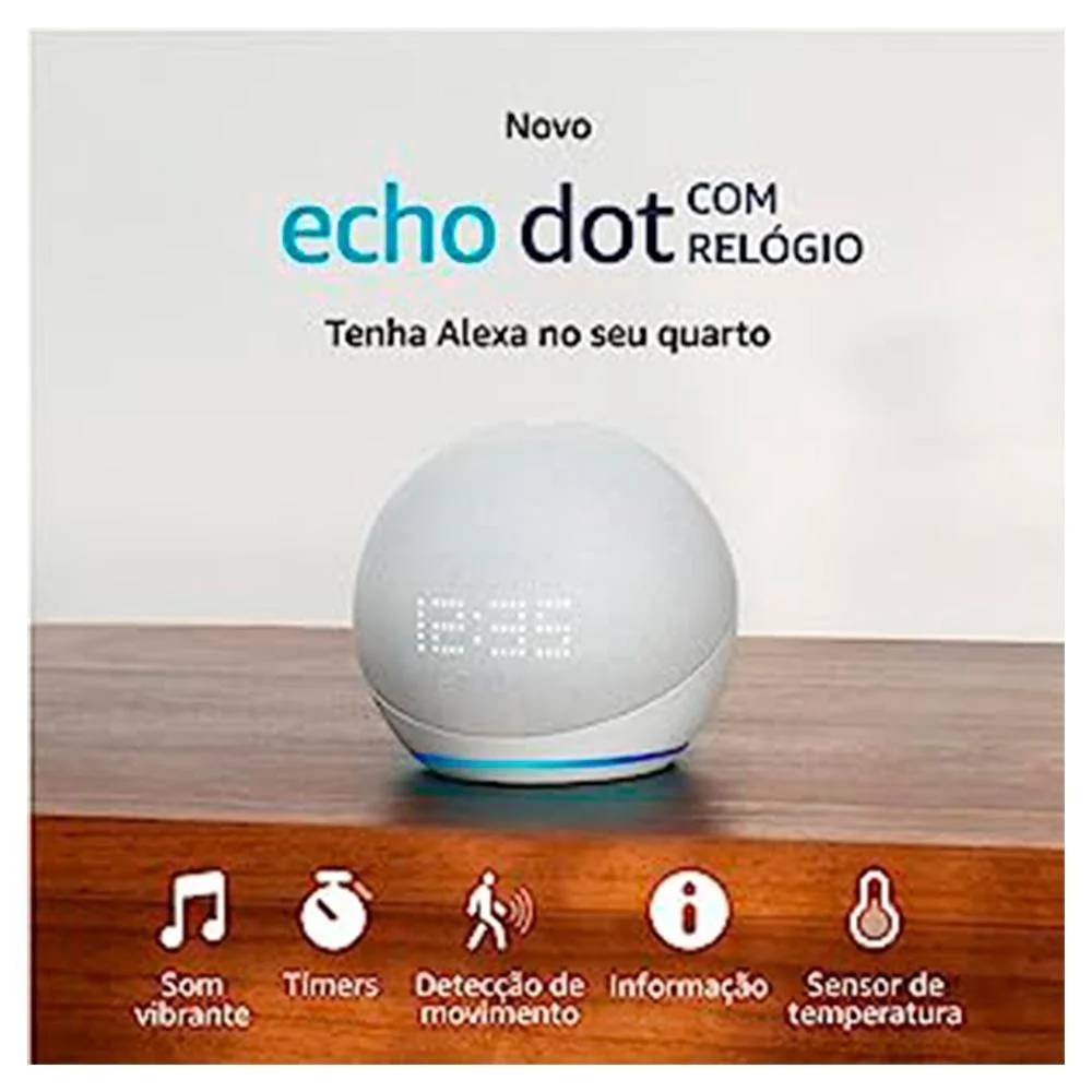 Echo Dot Amazon Com Relógio E Alexa KaBuM