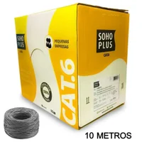 10 Metros De Cabo Rede CAT6 Sohoplus Furukawa, 100% Cobre, Cor:cinza