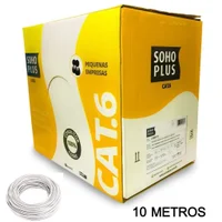 10 Metros De Cabo Rede CAT6 Sohoplus, Furukawa 100% Cobre, Cor:branco