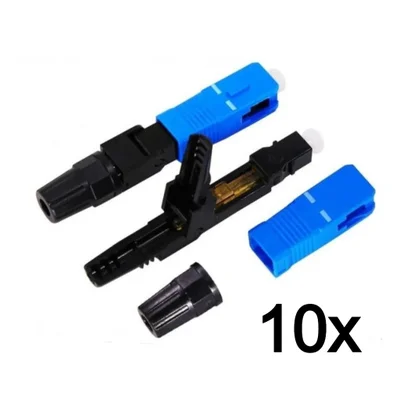 10 Conector Fast Óptico De Campo, Rosca, Sc/upc, Fibra Monomodo