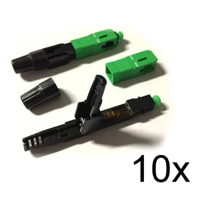 10 Conector Fast Óptico De Campo, Rosca Sc/apc, Fibra Monomodo
