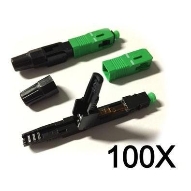 100 Conector Fast Óptico De Campo Sc/apc, Fibra Ftth, Gabarito