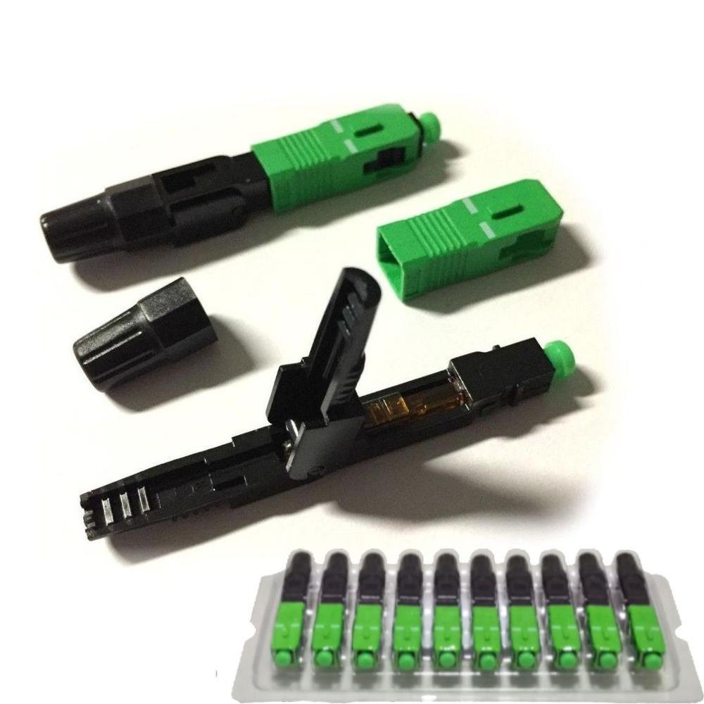 Imagem 2 de 5 do produto 100 Conector Fast Óptico De Campo Sc/apc, Fibra Ftth, Gabarito