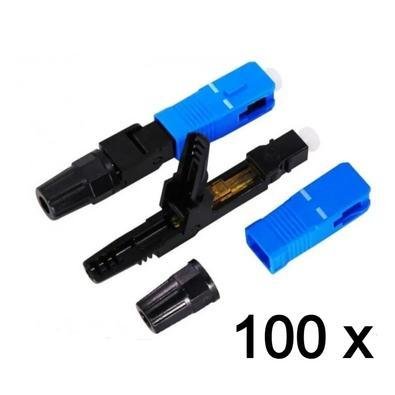 100 Conector Fast Óptico De Campo Rosca, Sc/upc, Fibra Monomod