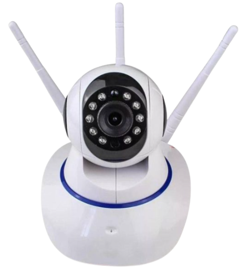 Câmera IP Sem Fio 360°, 3 Antenas, HD, Alarme, Wi-fi, Visão Noturna