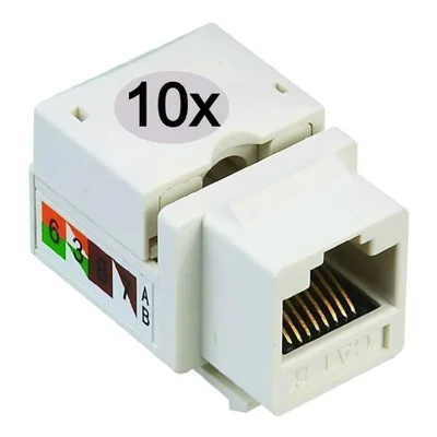 10x Conector Keystone Cat5e Fêmea Rj45