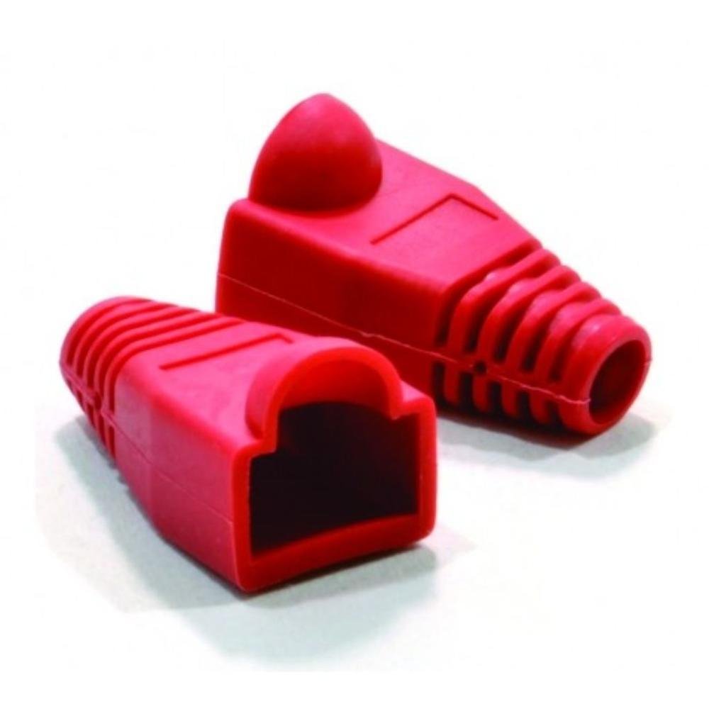 Imagem 2 de 5 do produto 25 Conector RJ45 Sohoplus CAT6 + 25 Capa Boot Snap Vermelho