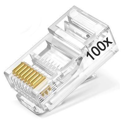 100x Conector Rj45 Cat6 Macho Tomada De Rede Lan Internet