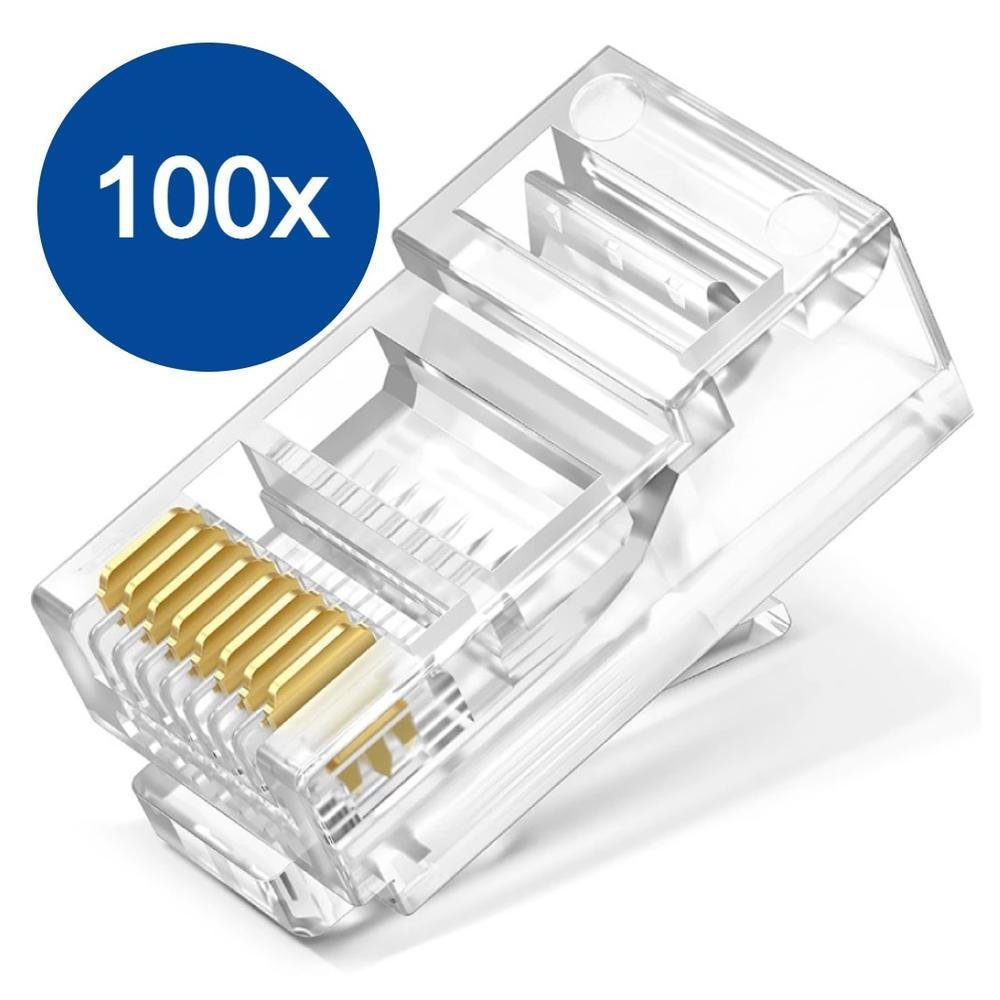 Imagem 5 de 5 do produto 100x Conector Rj45 Cat6 Macho Tomada De Rede Lan Internet