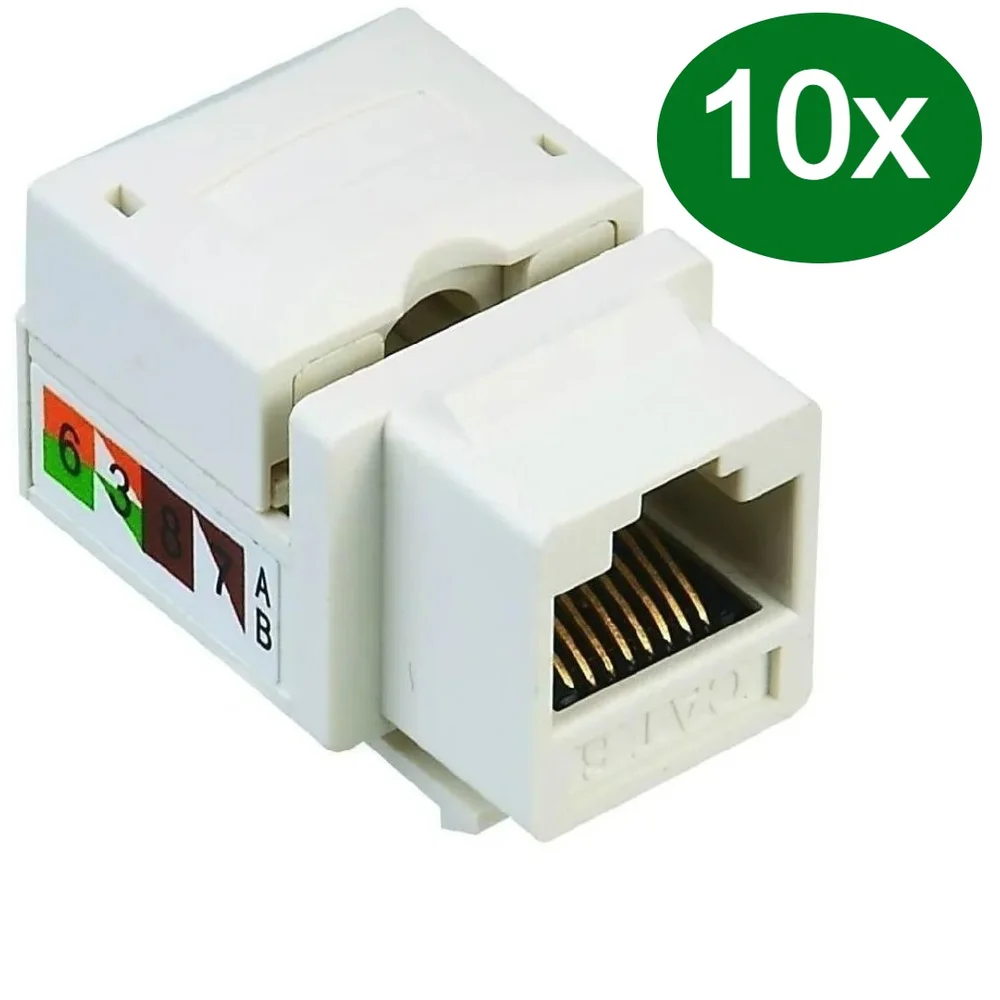 Imagem 2 de 3 do produto 10x Conector Keystone Cat6 Fêmea Rj45 Tomada Gigabit