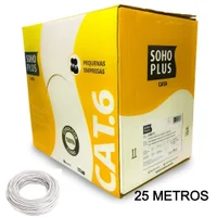 25 Metros De Cabo Rede CAT6 Sohoplus Furukawa, 100% Cobre, branco