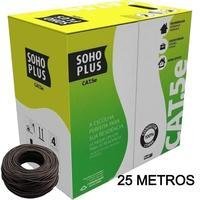 25 Metros De Cabo Rede Lan Utp CAT5e, Furukawa Sohoplus, U/utp, Preto
