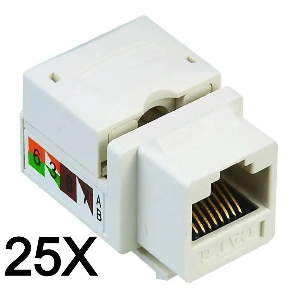 Imagem 2 de 4 do produto 25x Conector Keystone CAT5e Fêmea RJ45