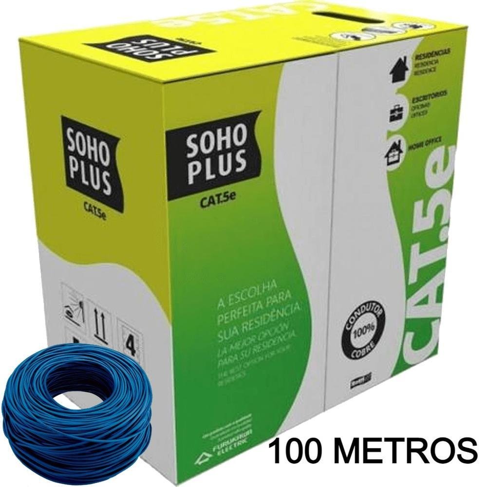 Imagem 2 de 2 do produto Cabo Rede Furukawa Sohoplus Lan Utp, Cat5e, 100 Metros, U/utp - Azul