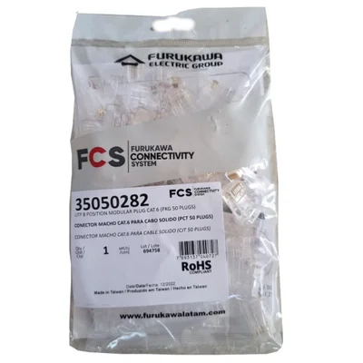 50x Conector RJ45 Macho, CAT6 Furukawa Gigalan