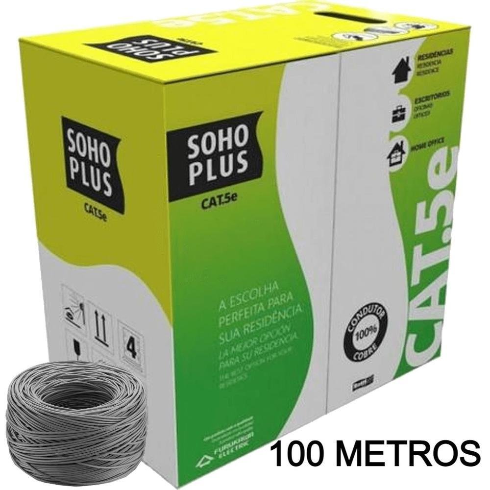 Cabo de Rede Furukawa Sohoplus Lan Utp, Cat5e, 100 Metros U/utp - Cinza