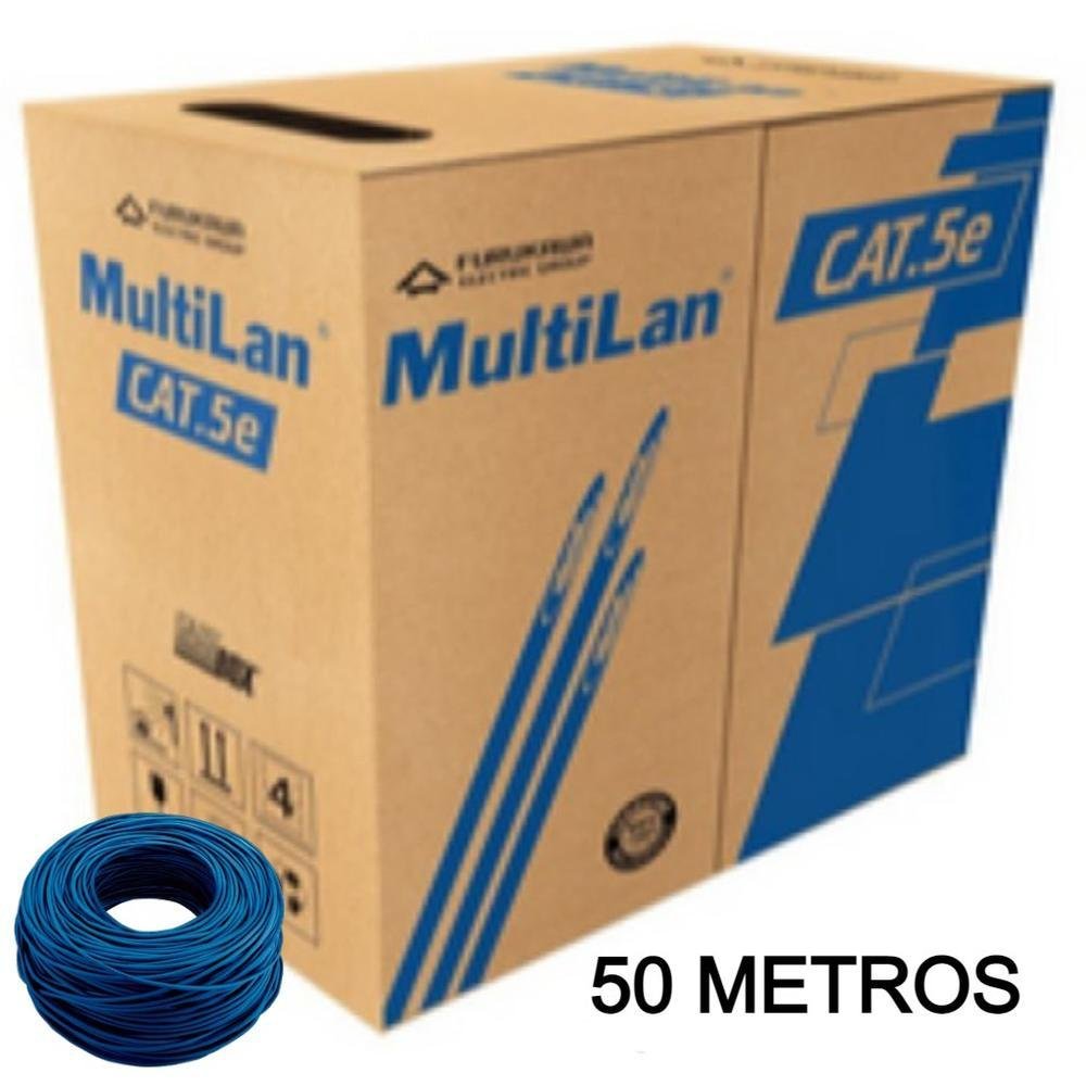 Imagem 2 de 2 do produto Cabo De Rede Furukawa Multilan, Lan Cat5e, 50 Metros Cmx - Azul