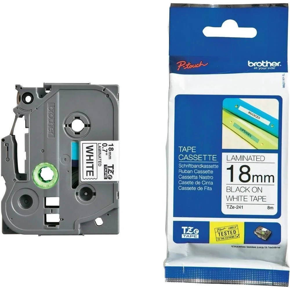Fita Para Rotuladores Brother, Preto/branco - Tze241 Fita Para Rotuladores Brother, Preto/branco - Tze241