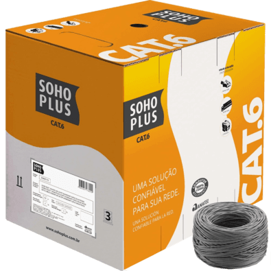 Caixa De Cabo De Rede Cat6 Sohoplus Furukawa 100% Cobre Utp,cinza