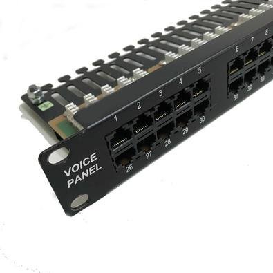 Voice Panel 50 Portas Telefonia RJ45/11 C/guia E Aterramento