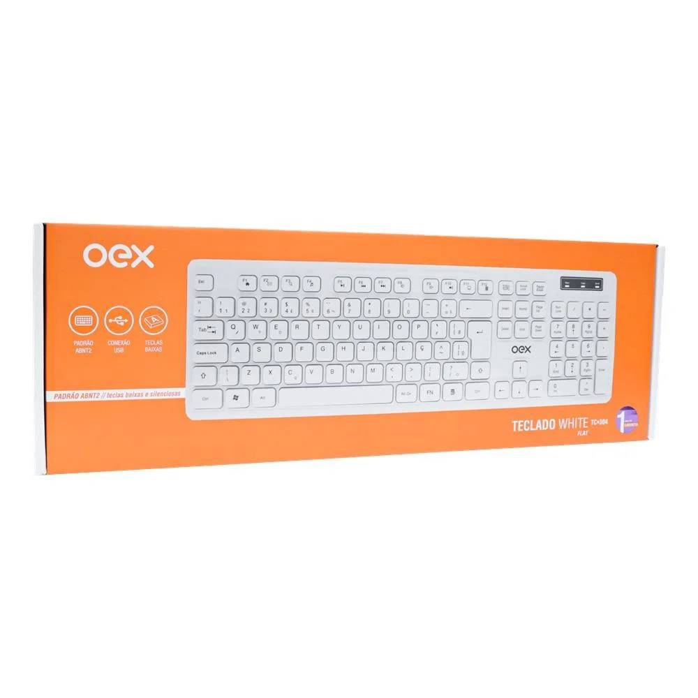 Imagem 2 de 2 do produto Teclado Com Fio Para Computador Notebook Oex TC304, Branco