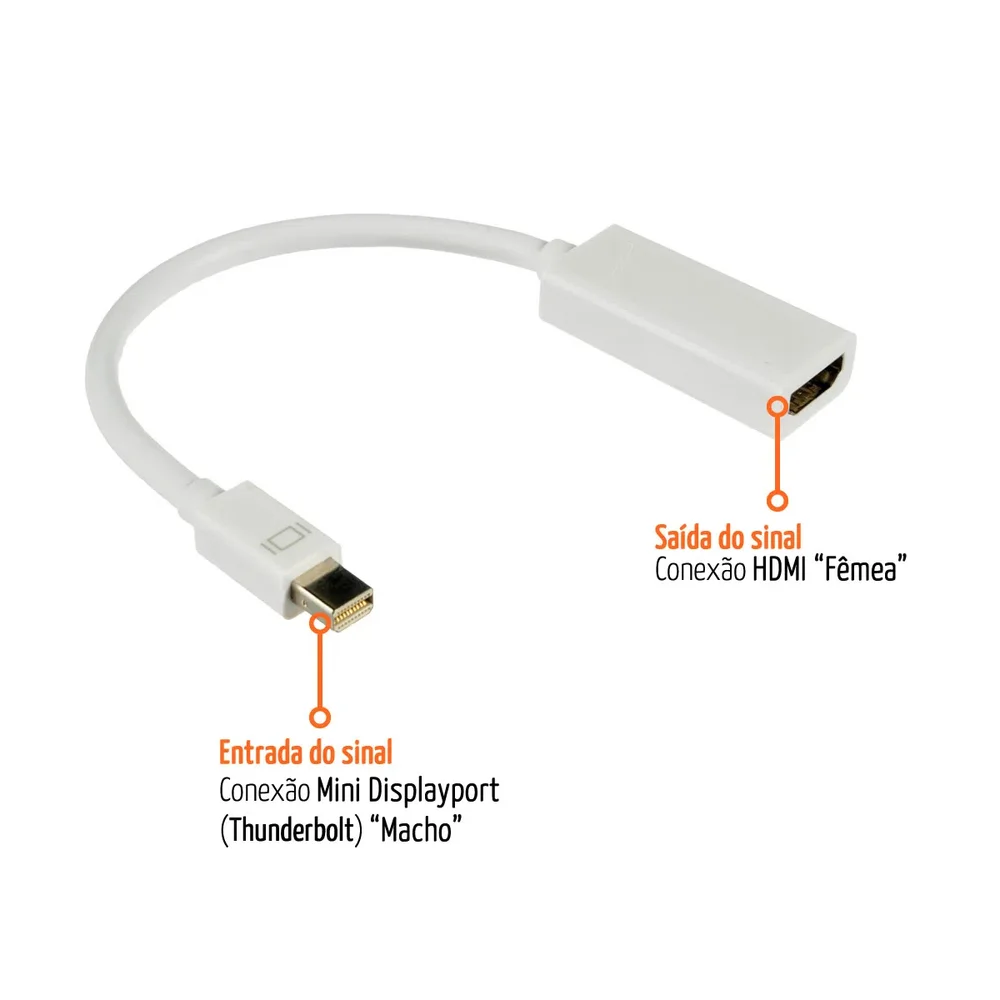 Imagem 4 de 4 do produto Cabo Adaptador Mini Displayport Macho X HDMI Fêmea  - Magnus