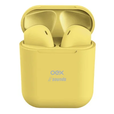 Fone De Ouvido Oex Tws11, Sem Fio, Duplo, Wireless, Amarelo