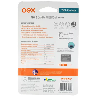 Fone De Ouvido Oex Tws11, Sem Fio, Duplo, Wireless, Amarelo — foto 2
