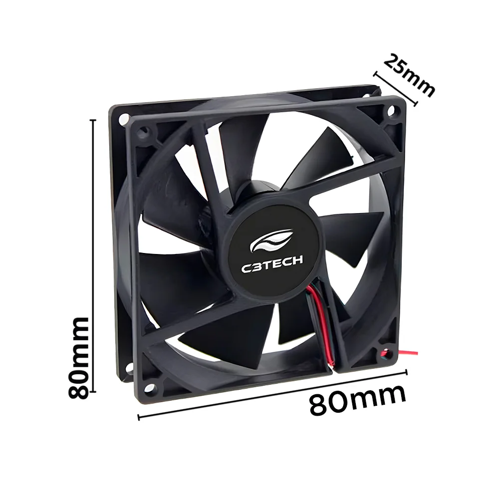 Cooler FAN C3tech Storm, 80Mm, 4 Pinos Molex, 2200 RPM, Preto - F7-Pw10bk 7