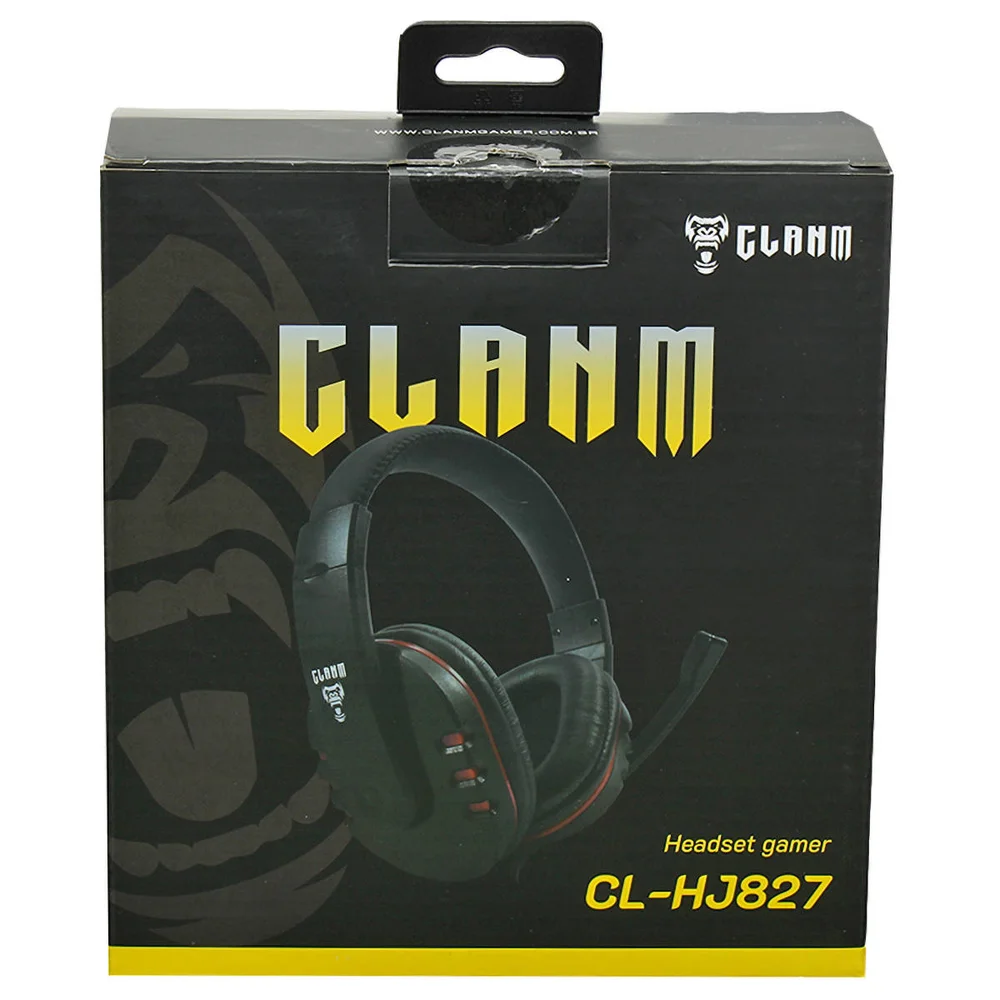 Imagem 4 de 5 do produto Headset Gamer Jungle Cl-hj827, Preto/vermelho 1,8m, Clanm