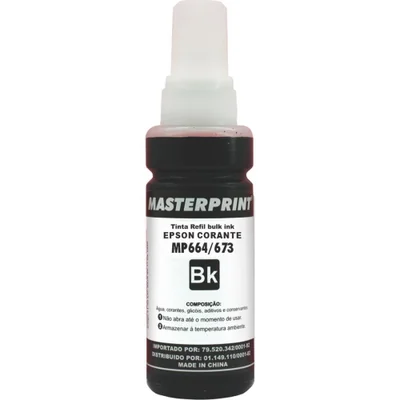 Refil De Tinta Masterprint Epson Bulk-Ink, Preto, 100Ml - 664